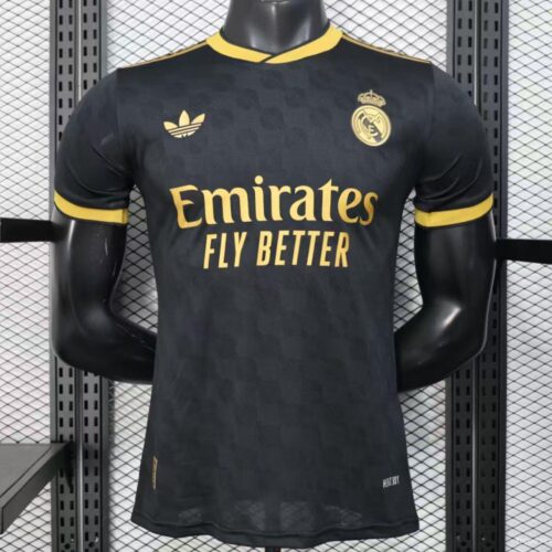 Player Version 25/26 Real Madrid Black with Gold Trim Jersey