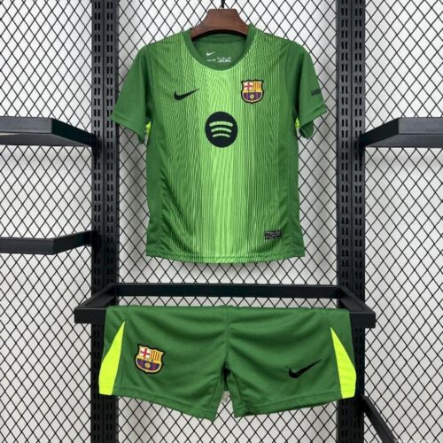 2025/26 Kids Barcelona Goalkeeper Green Kit
