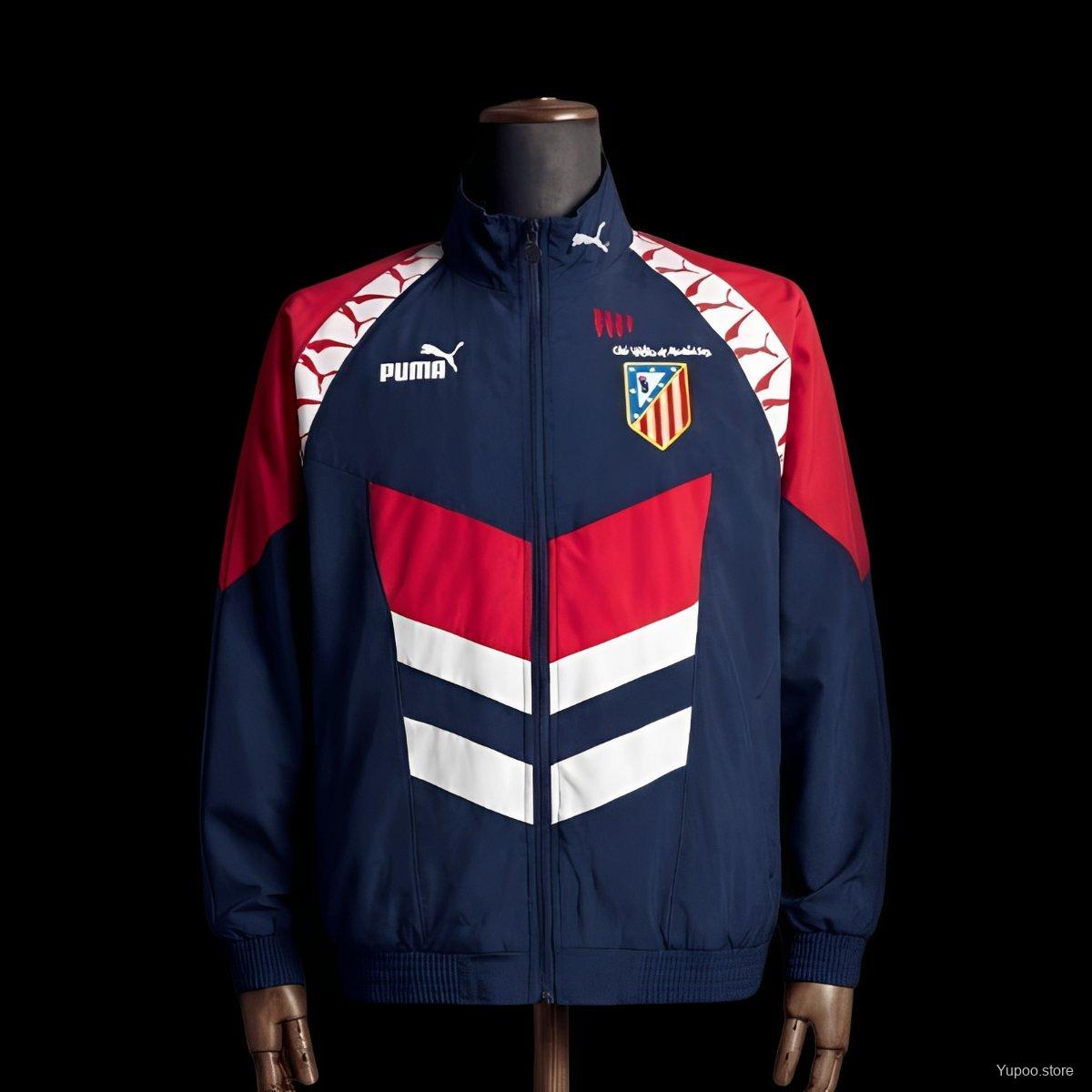 1996/97 Vintage Style Atletico Madrid Black Jacket Windbreaker