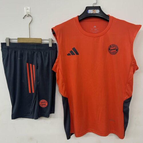 25/26 Bayern Munich Vest  Jersey Orange + Shorts