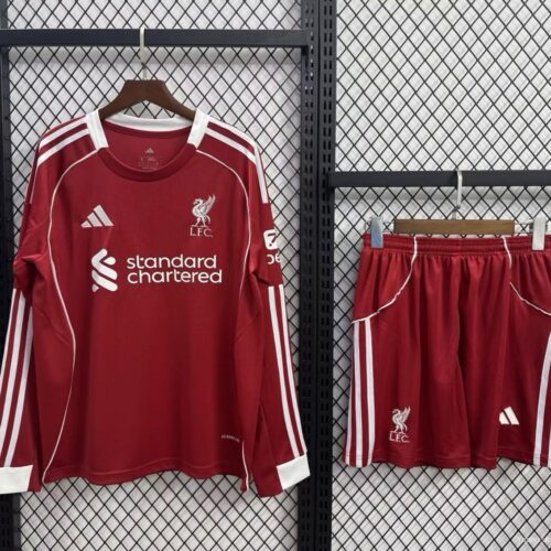 25/26 Kids Liverpool Home Long Sleeve Jersey
