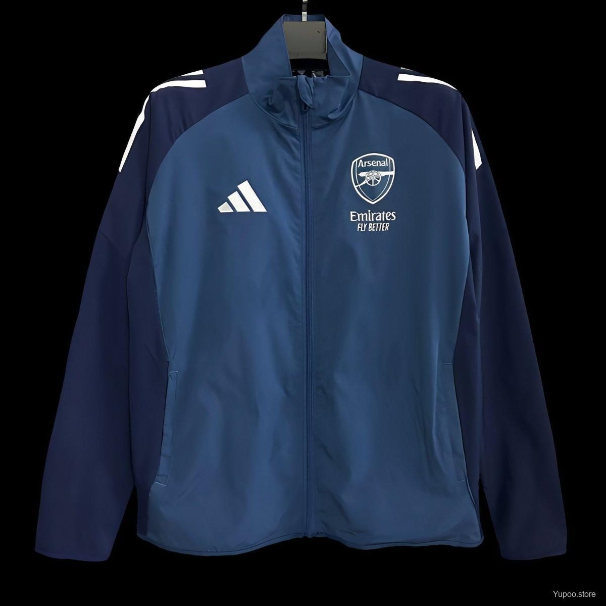 25/26 Arsenal Blue/Navy Full Zipper Windbraker - Image 4