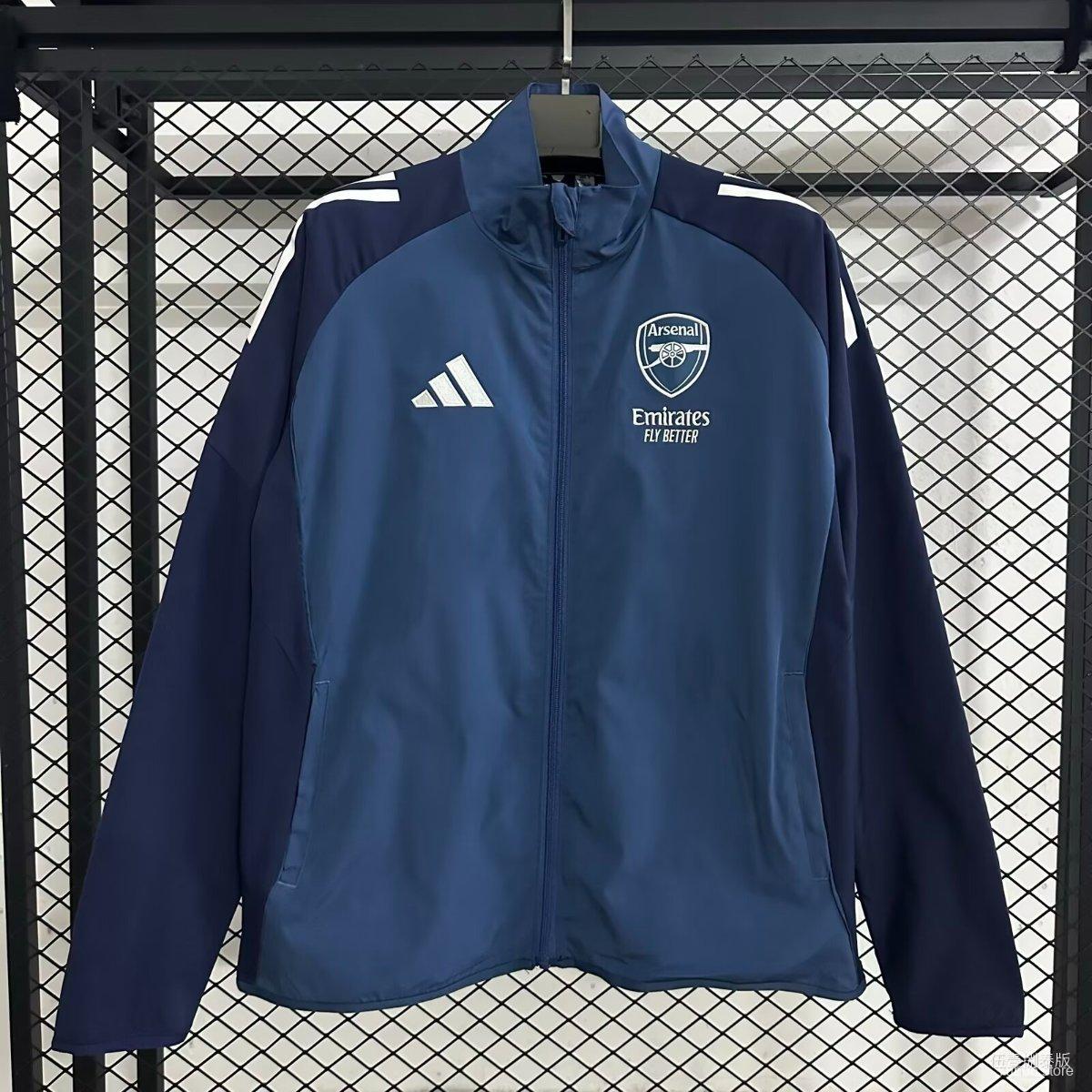 25/26 Arsenal Blue/Navy Full Zipper Windbraker - Image 3