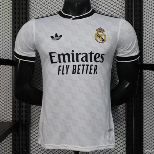 Player Version 25/26 Real Madrid White with Geometric Pattern Jersey