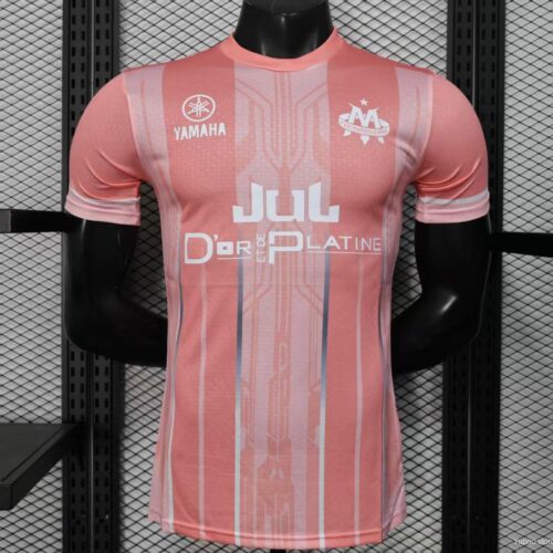 Player Version 25/26 Olympique de Marseille Pink with Geometric Pattern Jersey