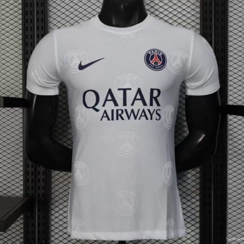 Player Version 25/26 PSG White with Embossed PSG Badge Pattern Jersey