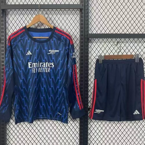 25/26 Kids Arsenal Away Long Sleeve Blue Jersey
